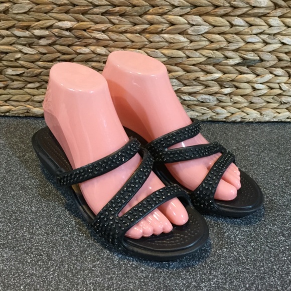 CROCS Black Studded Sandals - Picture 7 of 15